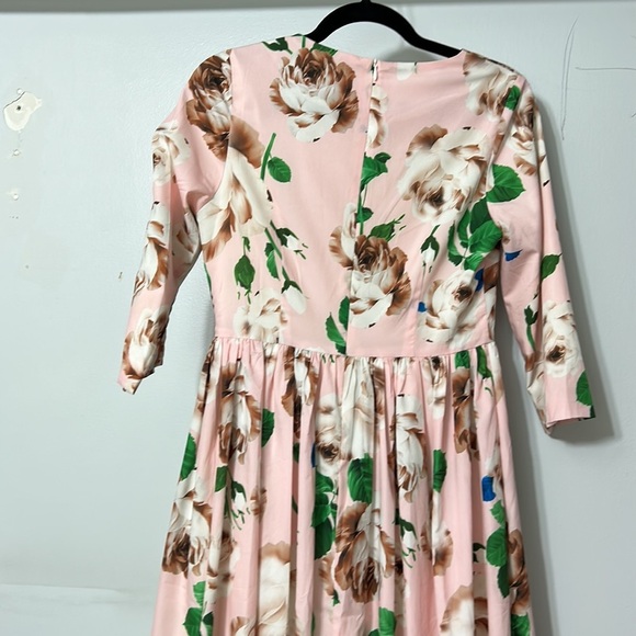 Dainty Jewells Modest Beautiful Pink Floral 3/4 Sleeve Maxi Dress Size Small - Picture 6 of 9